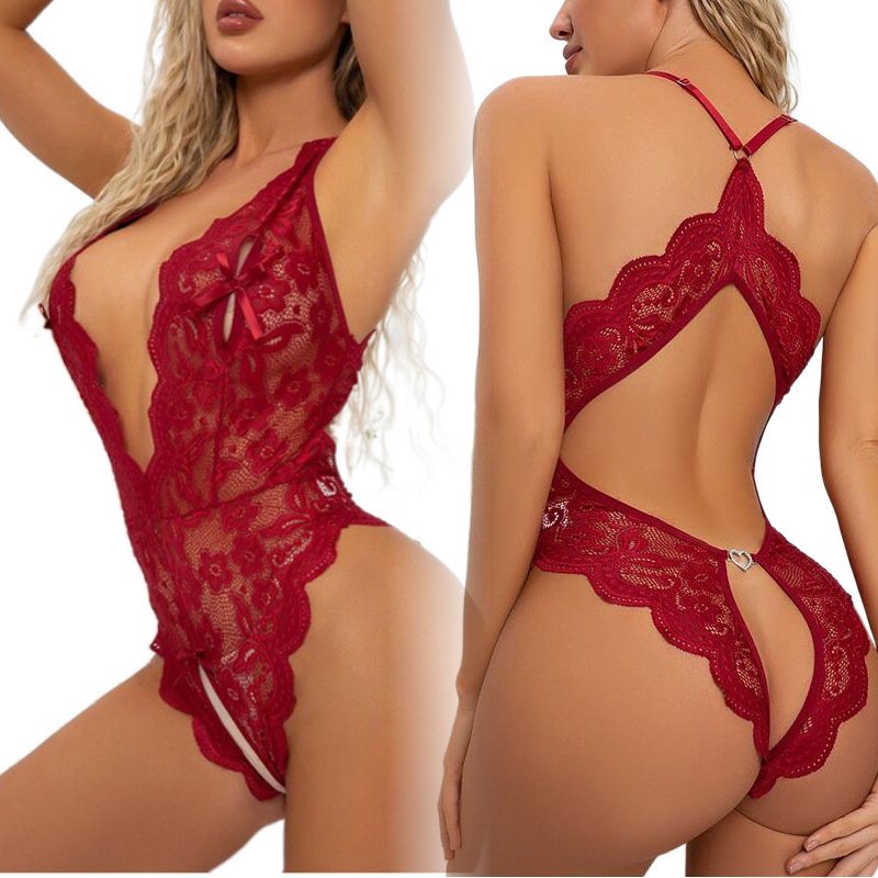 MICOKEY Plus-Size Lace Teddy